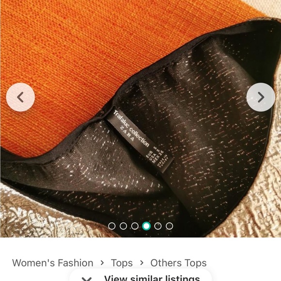 Zara Metallic Gold Puff Sleeve Crop Top size S - Picture 4 of 5